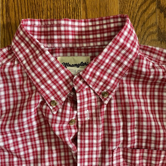 Wrangler Riata Boys Button Down Collar Red White Plaid Long Sleeve Size XXL - Picture 6 of 8